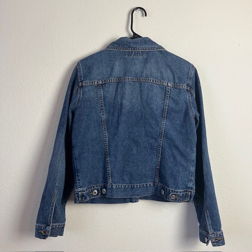 Express Large Denim‎ Jacket Button Down Medium Wa… - image 3